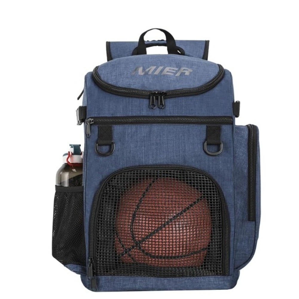 MIER Large Basket Ball  Backpack Laptop Compartment Heather Blue 40 L